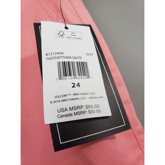 NEW Volcom Thisthatthem‎ Skate Pant pink size 24 - Picture 3 of 5